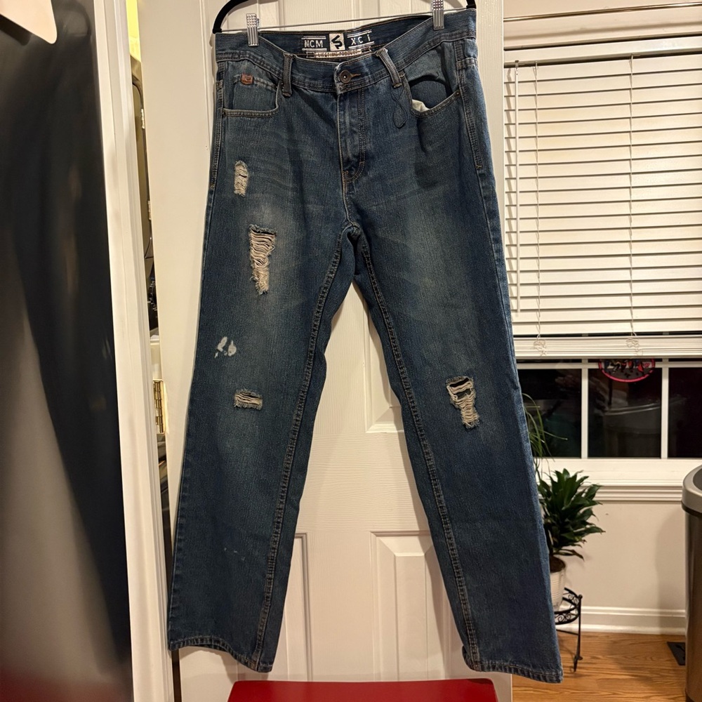 Vtg South Pole Jeans Men's 36x32 Blue Lifetime Product MCM XCI Distressed 90s